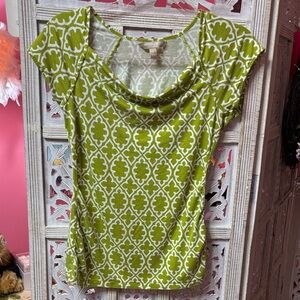Banana Republic Green Patterned Women's Top Size: Small